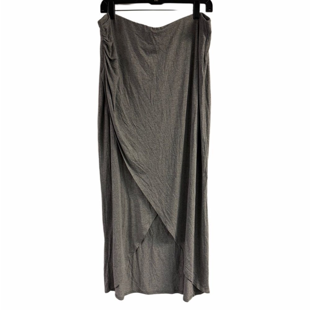 New York & Company Gray Faux Wrap Midi Skirt Size XL
